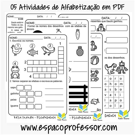 atividades de alfabetização em pdf - atividade pronta para imprimir